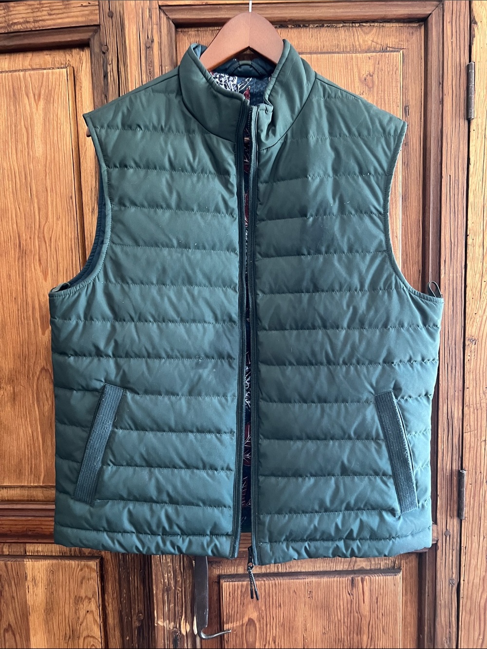 Ted Baker Quilted Puffer Vest in Olive Green